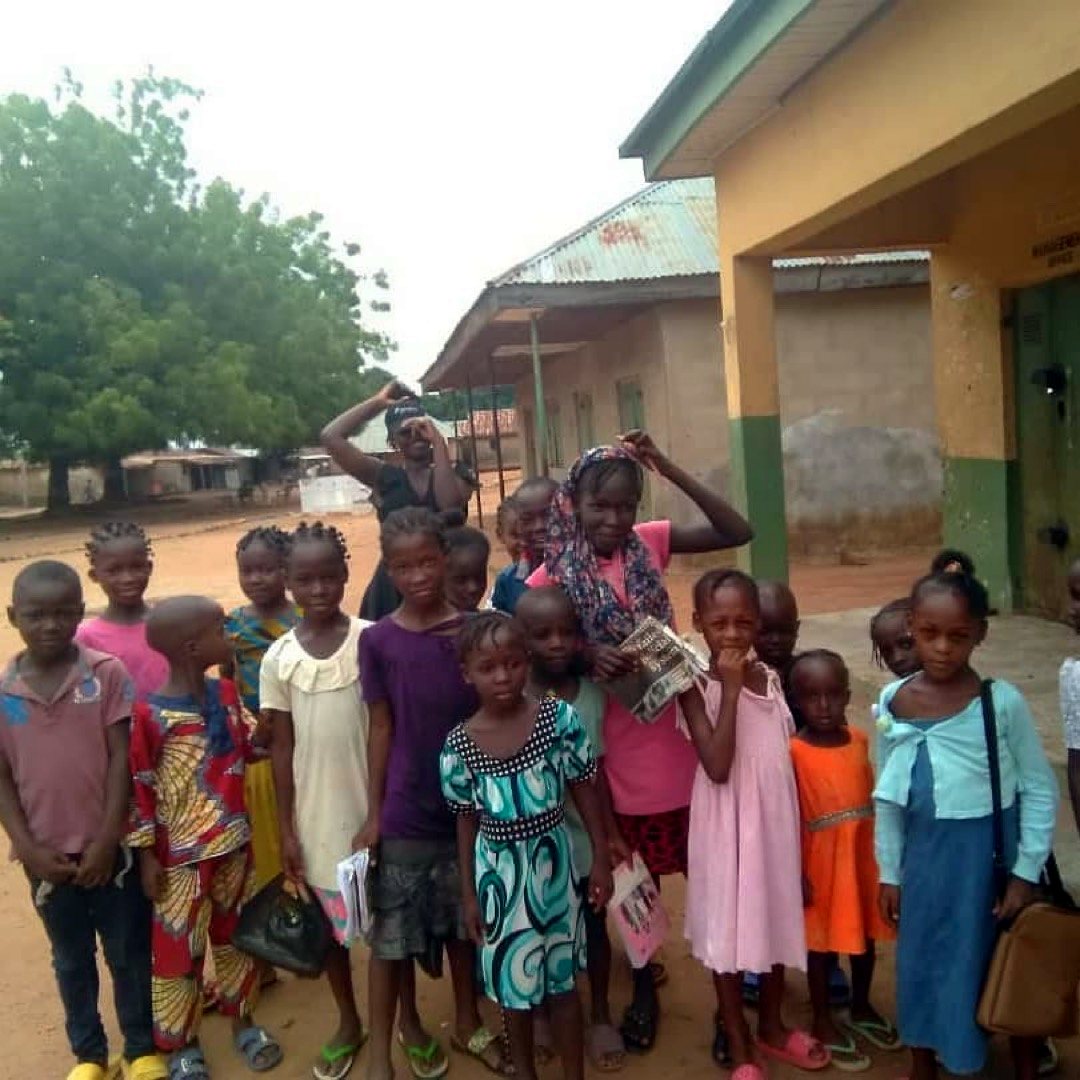 Children with new school books